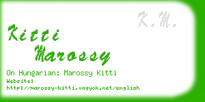 kitti marossy business card